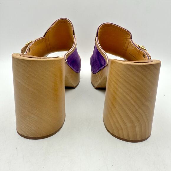 Swedish Hasbeens Womens Sophisticated Slip In Heels EU 40 US 10 Purple Suede EUC - Picture 10 of 14